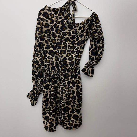 Robert Rodriguez cut out shoulder leopard dress